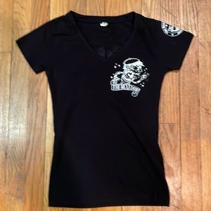 The Next Door - Artwork by Houston artist WesTexas - Small - V-Neck